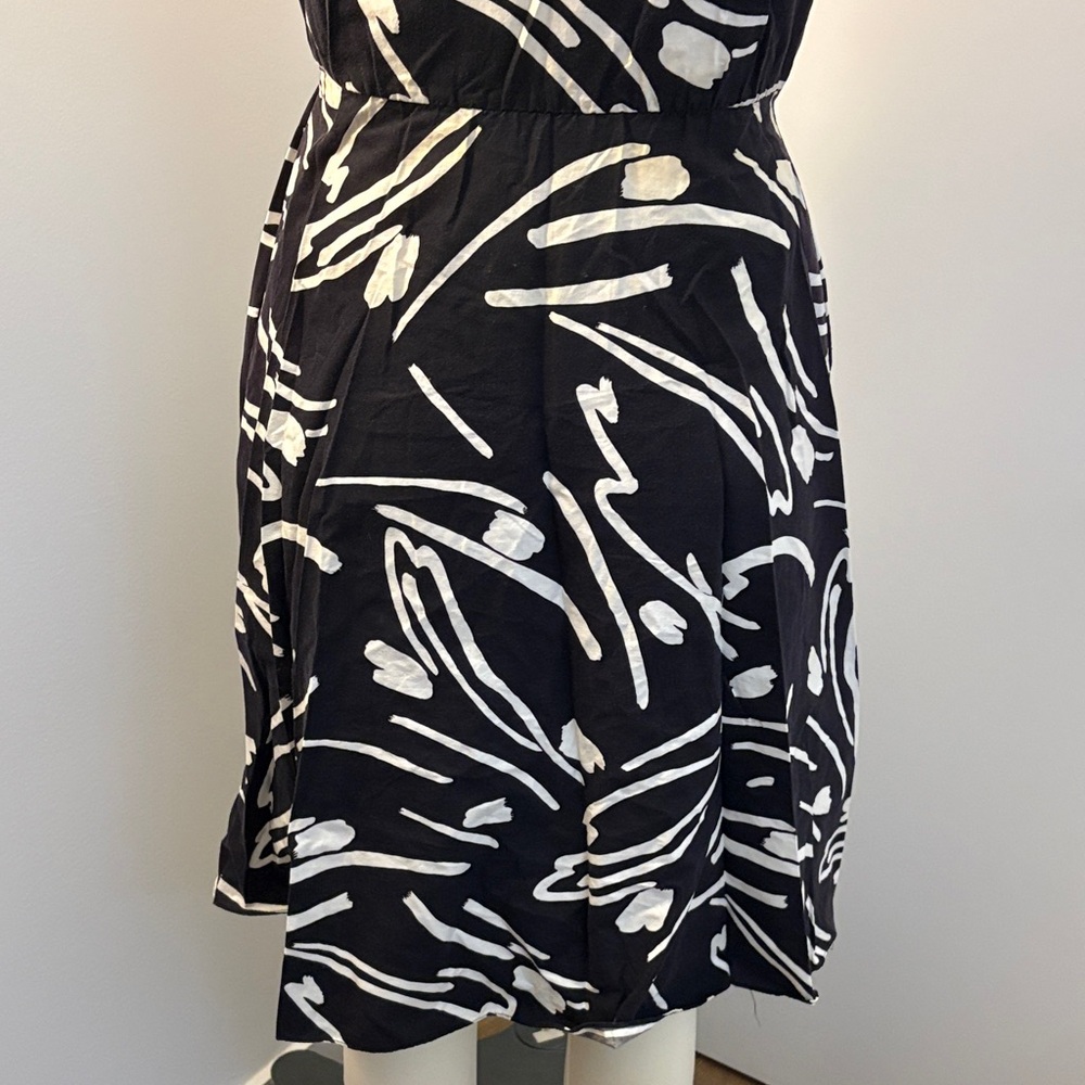 Unique Vintage Black and White Abstract Midi Dress - Picture 9 of 9